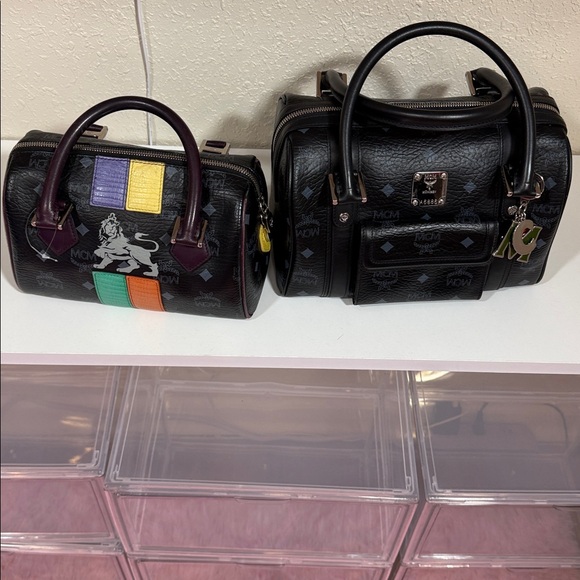 MCM Handbags - MCM Black Satchel with Silver Accents